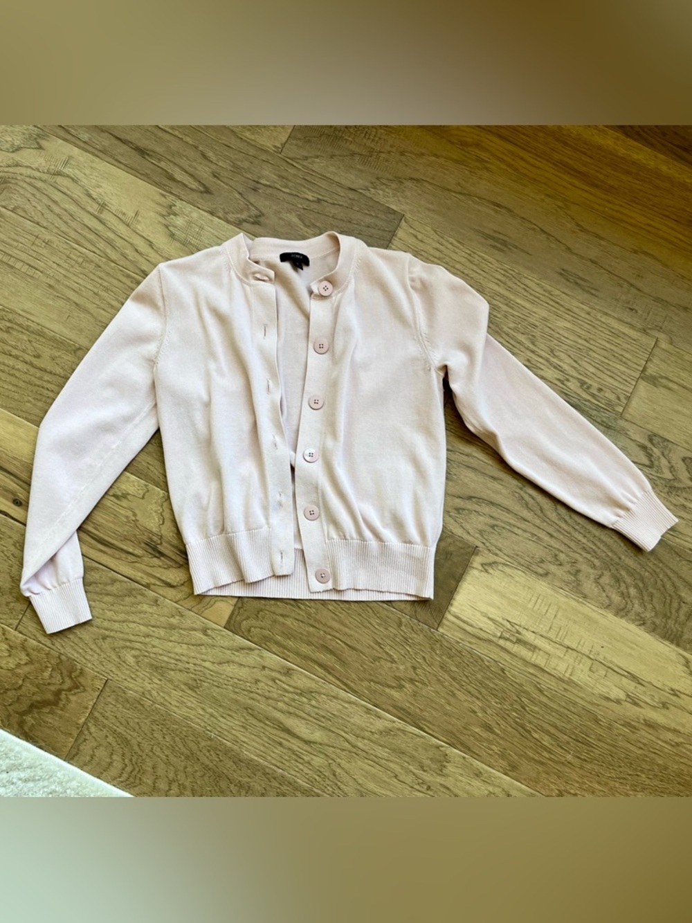 Classic J. Crew Crewneck Button Cardigan Sweater Light Pink
